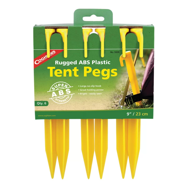 ABS Tent Pegs - 9" - 6 Pack