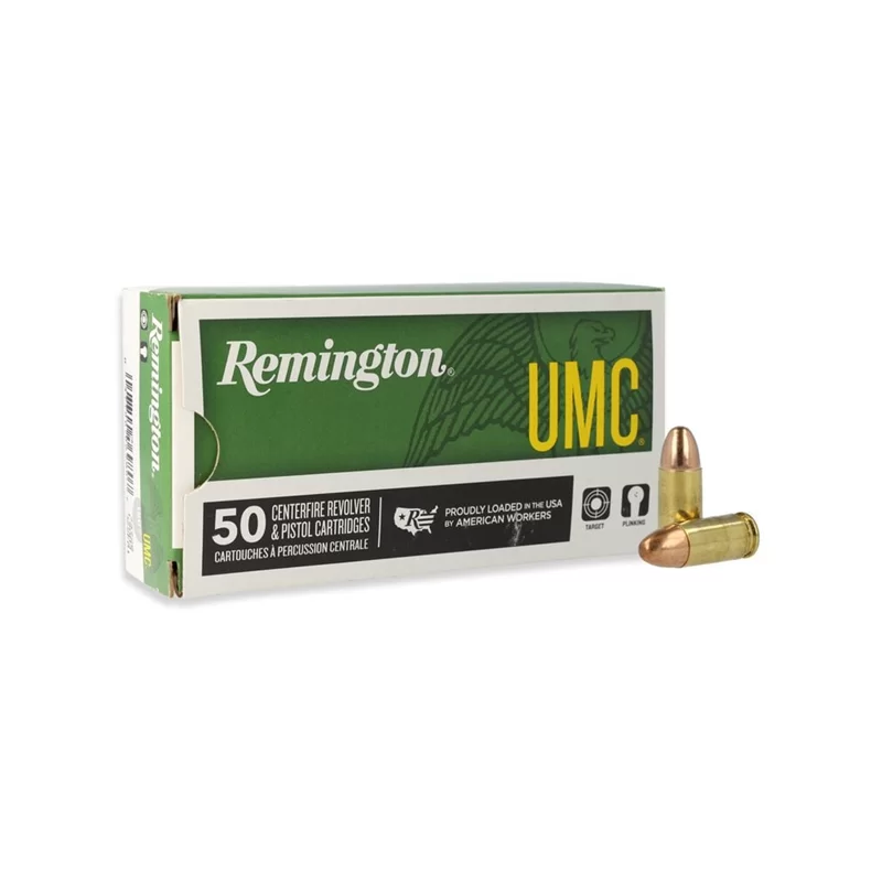 Remington UMC 50 Centerfire Pistol & Revolver Cartidges 9mm Luger 124gr MC l9MM2