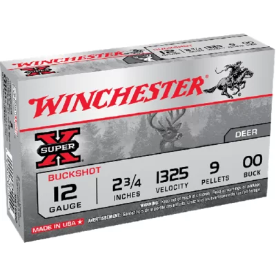 Winchester super x 12ga 2 3/4 1325fps 9 pellets 00buck