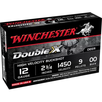 Winchester double x 12ga 2 3/4 1450fps 9 pellets 00buck
