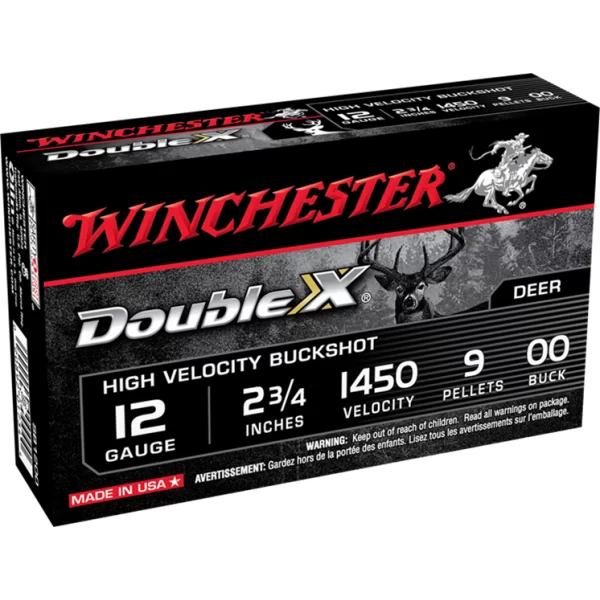 Winchester double x 12ga 2 3/4 1450fps 9 pellets 00buck