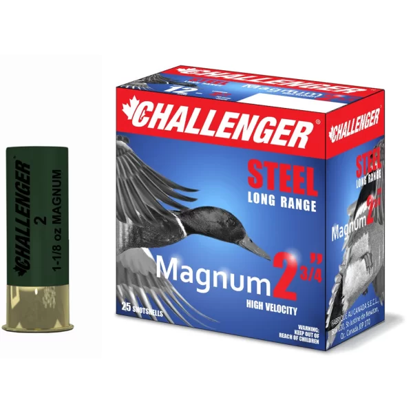 Challenger 12ga steel magnum, Shot size 3, 1375fps, 1 1/4 oz, Bullet lenght 2 3/4