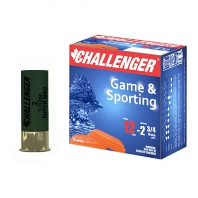 Challenger Game & Sporting, 12ga, Shot size 7.5, 1 1/8 oz, Bullet lenght 2 3/4 1275 fps