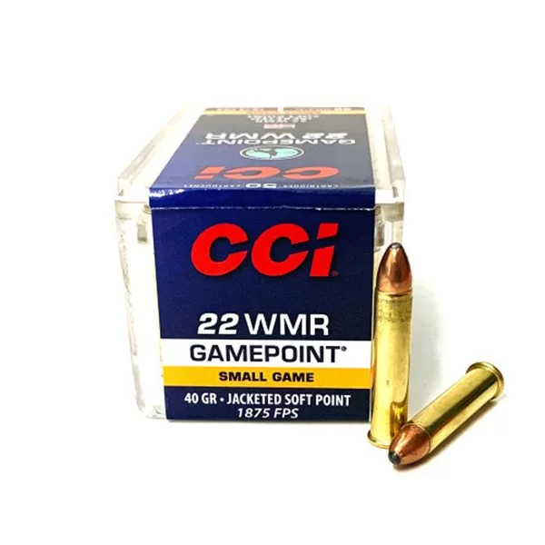CCI 22 WMR gamepoint 40gr jacketed soft point small game 1875 fps