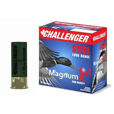 Challenger 12ga steel magnum, Shot size 4, 1375fps, 1 1/4 oz, Bullet lenght 2 3/4