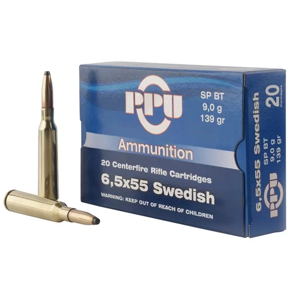 PPU PRVI Rifle Ammo 6.5×55 Swedish SP 139gr 20Rnd