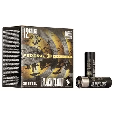 Federal premium blackcloud 25 steel 12 gauge 3" 1450fps 1 1/4 oz shot 2 