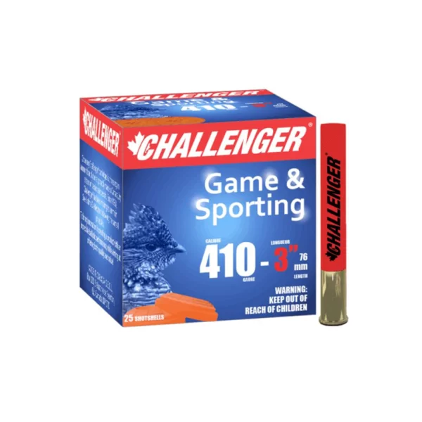 Challenger Game & Sporting, high brass 410 Bore, 3 in Shot size 4, 1 1/16 oz, 1200fps