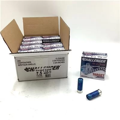 Challenger CASE OF 250 rounds 2 3/4 1 1/8 oz shot 7.5