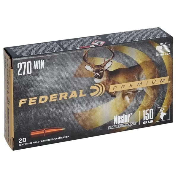 Federal Premium 270 Win, 150gr, Nosler Partition