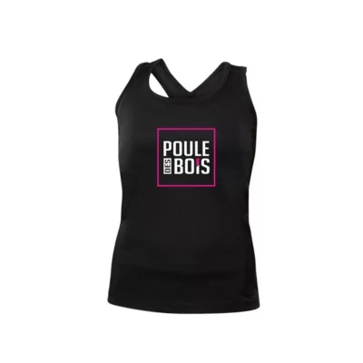 Poule des bois Camisole noir logo rose