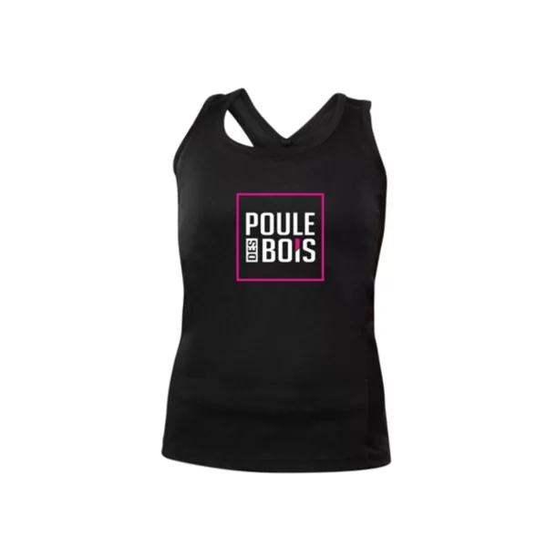 Poule des bois Camisole noir logo rose