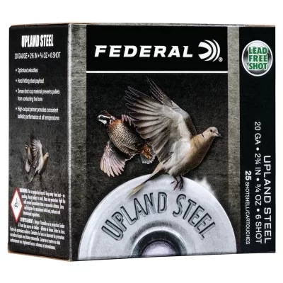 Federal Upland, 20ga, 2 3/4", 1500fps, 3/4 Oz, Steel 6 Shot