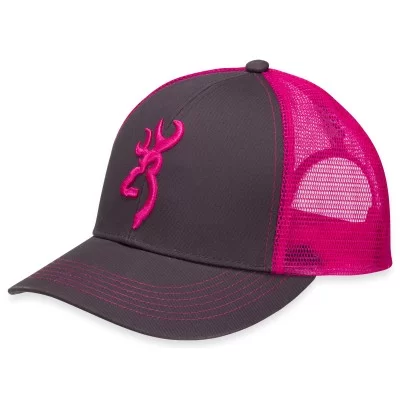 Browning Flashback Cap, Charcoal/Neon Pink