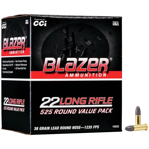 CCi Blazer 22lr 38gr, Lead round nose, 1235 fps, 525 round value pack