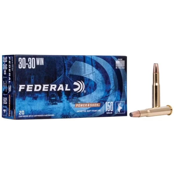 Federal Power-Shok Rifle 30-30 Win 150 Grain, 2390 fps