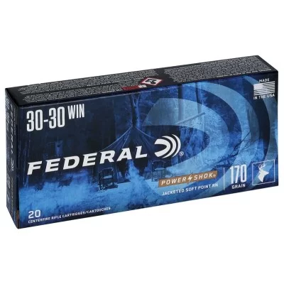 Federal Power-Shok Rifle 30-30 Win 170 Grain, 2200 fps