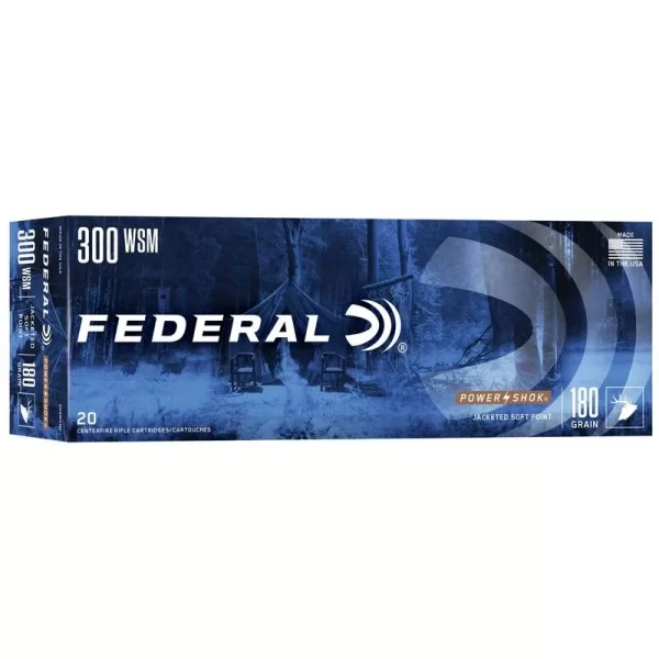 Federal Power-Shok Rifle 300 WSM 180 Grain, 2980 fps