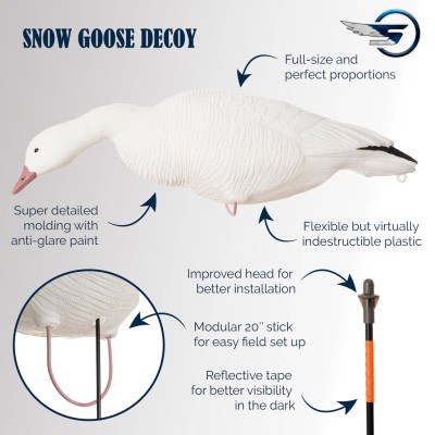 Skyfall Decoys - Snow Goose - (6 pack) - 2.0 improved model