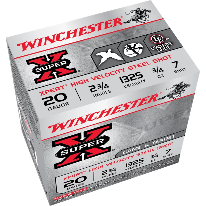 Winchester SuperX Steel 20ga 2 3/4 in 1325 Fps 3/4 Oz 7 shot Lead Free Shot
