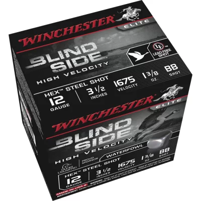 Winchester Blind Side High Velocity Steel 12ga 3 1/2in 1675 Fps 1 3/8 Oz BB Shot