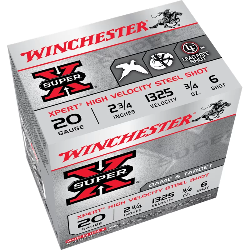 Winchester Super X Steel 20ga 2 3/4in 1325 Fps 3/4 Oz 6 Shot Lead Free Shot