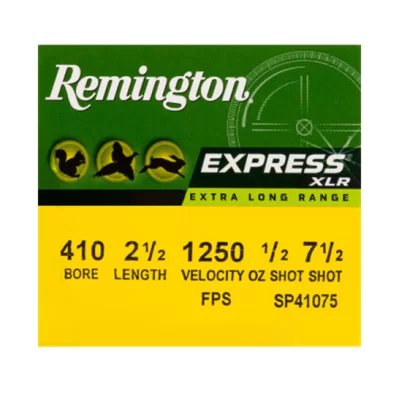 Remington Express 410 Bore 2 1/2 oz 1250 Fps 1/2 oz 7 1/2 Shot