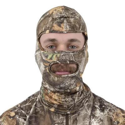 Vanish Stretch Fit Full Head Net in Spandex With 2 Holes By Allen, Realtree Edge