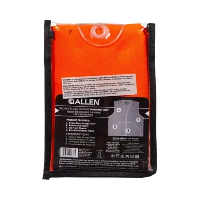 Allen Company Deluxe Blaze Orange Safety & Hunting Vest, Medium