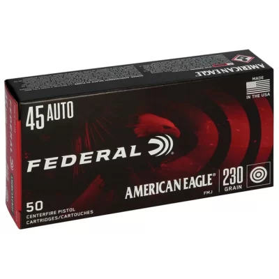 Federal American Eagle 50 Centerfire Pistol Cartridges 45 Auto, 230gr, FMJ