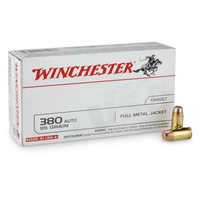 Winchester 50 rounds target 380 auto 95gr full metal jacket