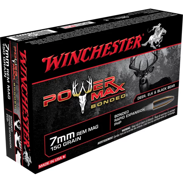 Winchester power max bonded rapid expansion php 7mm rem mag 150gr