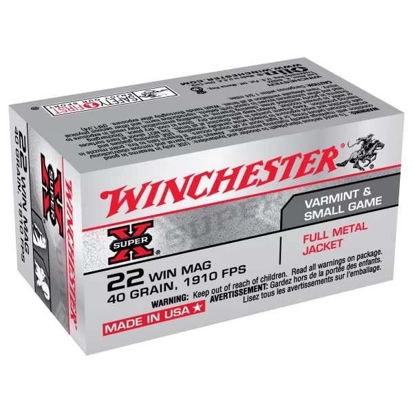 Winchester super x 22 winchester magnum jacketed hollow point