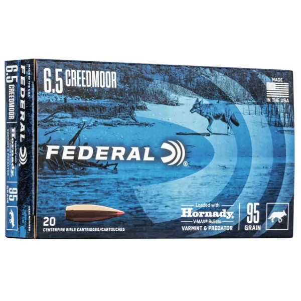 Federal 6.5 Creedmoor 95gr Hornady V-Max Varmint & Predator