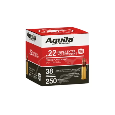 Aguila 22lr 38gr Super Extra Hollow Point Copper Plated Bullet 250 Rounds