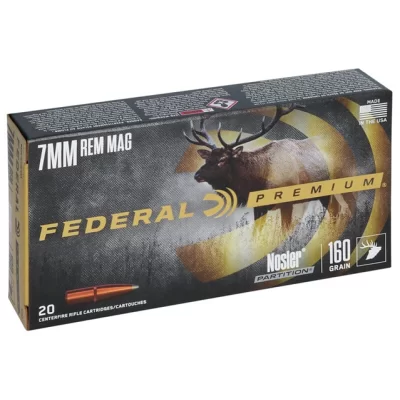 Federal Premium 7mm Rem Mag 160gr Nosler Partition