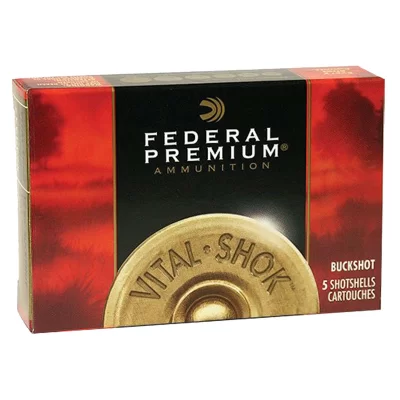 Federal premium ammunition 20ga 2 3/4 buckshot maximum 20 pellets 3 buck copper-plated 1175fps muz vel