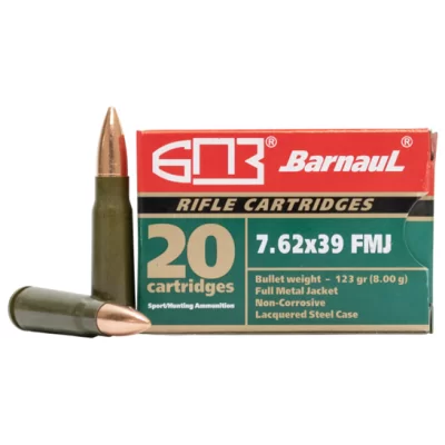 Barnaul Rifle Cartridges, 7.62x39, 123gr, FMJ