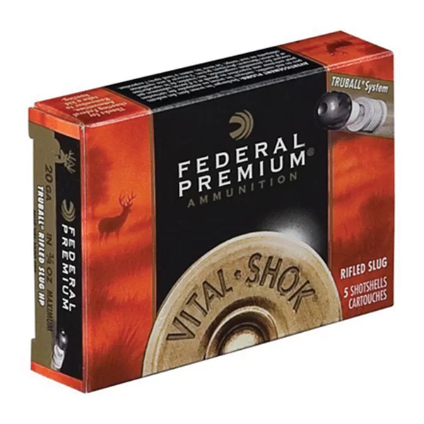 Federal premium ammunition 20ga 3" 3/4 oz maximum truball rifled slug hp 1700fps muz vel