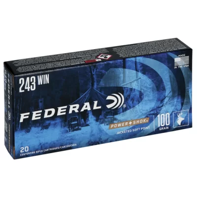 Federal power shok 243 win jacketed soft point 100gr