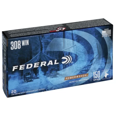Federal power shok 308 win jacketed soft point 150gr