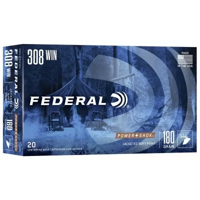 Federal Power Shock 308 win 180gr  Jacketed Soft Point