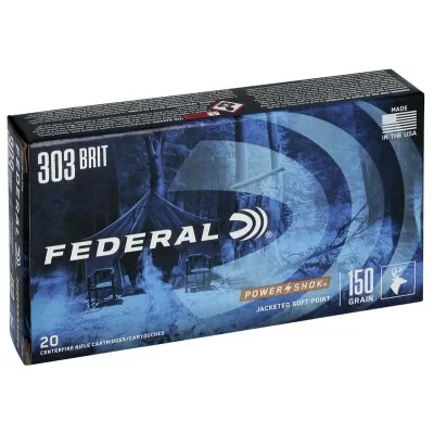 Federal Power Shock 303 British 150gr Jacketed Soft Point