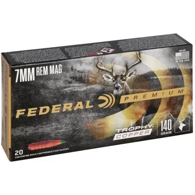 Federal Premium 7mm Rem Mag Trophy Copper 140gr