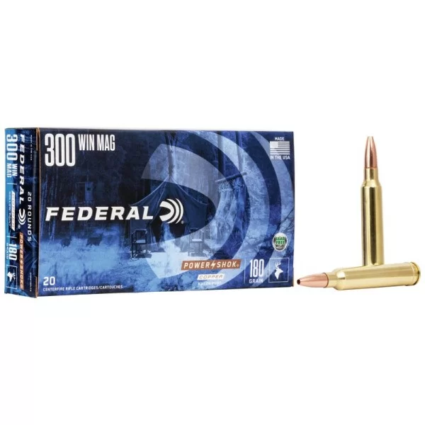 Federal Power Shok 300 win mag 180gr Copper Hollow Point