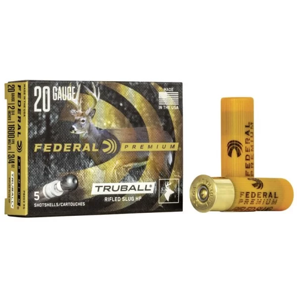 Federal Premium 20ga 2 3/4 1600fps 3/4oz rifled slug HP