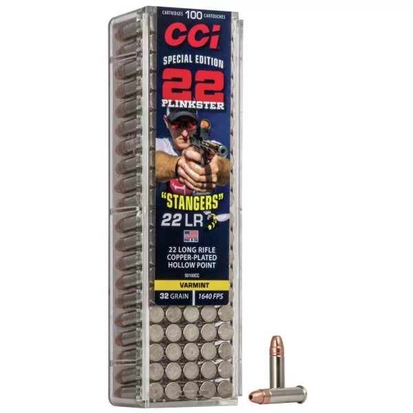 CCI 22lr Plinkster Stangers copper plated hollow point varmint 32gr 1640 fps 100 pack