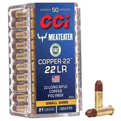 CCI 22lr Meateater copper polymer small game 21gr 1850 fps