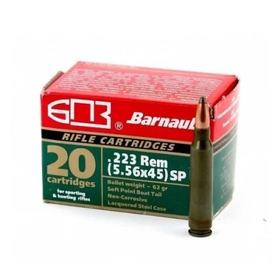 Barnaul Rifle Cartridges, 223 REM, 62gr, SP