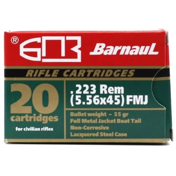 Barnaul Rifle Cartridges, 223 REM, 55gr, SP
